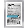 image:imageAmericanflat 8x8 Picture Frame  Matted to 5x5  Engineered Wood  White  Shatterresistant glass wall or tabletop display with included easel sawtooth hangers included secure turntab backingSilver