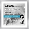 image:imageAmericanflat 8x8 Picture Frame  Matted to 5x5  Engineered Wood  White  Shatterresistant glass wall or tabletop display with included easel sawtooth hangers included secure turntab backingSilver