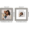 image:imageAmericanflat 8x8 Picture Frame  Matted to 5x5  Engineered Wood  White  Shatterresistant glass wall or tabletop display with included easel sawtooth hangers included secure turntab backingGrey Wood
