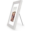 image:imageAmericanflat 8x8 Picture Frame  Matted to 5x5  Engineered Wood  White  Shatterresistant glass wall or tabletop display with included easel sawtooth hangers included secure turntab backingWhite