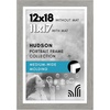 image:imageAmericanflat 8x8 Picture Frame  Matted to 5x5  Engineered Wood  White  Shatterresistant glass wall or tabletop display with included easel sawtooth hangers included secure turntab backingGrey Wood
