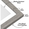 image:imageAmericanflat 8x8 Picture Frame  Matted to 5x5  Engineered Wood  White  Shatterresistant glass wall or tabletop display with included easel sawtooth hangers included secure turntab backingGrey Wood