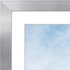 image:imageAmericanflat 8x8 Picture Frame  Matted to 5x5  Engineered Wood  White  Shatterresistant glass wall or tabletop display with included easel sawtooth hangers included secure turntab backingSilver
