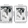 image:imageAmericanflat 8x8 Picture Frame  Matted to 5x5  Engineered Wood  White  Shatterresistant glass wall or tabletop display with included easel sawtooth hangers included secure turntab backingSilver