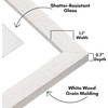image:imageAmericanflat 8x8 Picture Frame  Matted to 5x5  Engineered Wood  White  Shatterresistant glass wall or tabletop display with included easel sawtooth hangers included secure turntab backingWhite