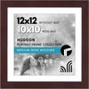 image:imageAmericanflat 8x8 Picture Frame  Matted to 5x5  Engineered Wood  White  Shatterresistant glass wall or tabletop display with included easel sawtooth hangers included secure turntab backingMahogany