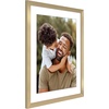 image:imageAmericanflat 8x8 Picture Frame  Matted to 5x5  Engineered Wood  White  Shatterresistant glass wall or tabletop display with included easel sawtooth hangers included secure turntab backingGold