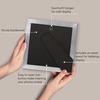 image:imageAmericanflat 8x8 Picture Frame  Matted to 5x5  Engineered Wood  White  Shatterresistant glass wall or tabletop display with included easel sawtooth hangers included secure turntab backingSilver