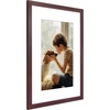 image:imageAmericanflat 8x8 Picture Frame  Matted to 5x5  Engineered Wood  White  Shatterresistant glass wall or tabletop display with included easel sawtooth hangers included secure turntab backingMahogany