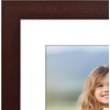 image:imageAmericanflat 8x8 Picture Frame  Matted to 5x5  Engineered Wood  White  Shatterresistant glass wall or tabletop display with included easel sawtooth hangers included secure turntab backingMahogany