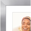 image:imageAmericanflat 8x8 Picture Frame  Matted to 5x5  Engineered Wood  White  Shatterresistant glass wall or tabletop display with included easel sawtooth hangers included secure turntab backingSilver