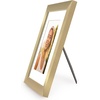 image:imageAmericanflat 8x8 Picture Frame  Matted to 5x5  Engineered Wood  White  Shatterresistant glass wall or tabletop display with included easel sawtooth hangers included secure turntab backingGold