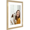 image:imageAmericanflat 8x8 Picture Frame  Matted to 5x5  Engineered Wood  White  Shatterresistant glass wall or tabletop display with included easel sawtooth hangers included secure turntab backingGold