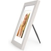 image:imageAmericanflat 8x8 Picture Frame  Matted to 5x5  Engineered Wood  White  Shatterresistant glass wall or tabletop display with included easel sawtooth hangers included secure turntab backingWhite