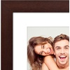 image:imageAmericanflat 8x8 Picture Frame  Matted to 5x5  Engineered Wood  White  Shatterresistant glass wall or tabletop display with included easel sawtooth hangers included secure turntab backingMahogany