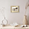 image:imageAmericanflat 8x8 Picture Frame  Matted to 5x5  Engineered Wood  White  Shatterresistant glass wall or tabletop display with included easel sawtooth hangers included secure turntab backingGold