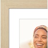 image:imageAmericanflat 8x8 Picture Frame  Matted to 5x5  Engineered Wood  White  Shatterresistant glass wall or tabletop display with included easel sawtooth hangers included secure turntab backingNatural Oak
