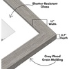 image:imageAmericanflat 8x8 Picture Frame  Matted to 5x5  Engineered Wood  White  Shatterresistant glass wall or tabletop display with included easel sawtooth hangers included secure turntab backingGrey Wood