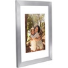image:imageAmericanflat 8x8 Picture Frame  Matted to 5x5  Engineered Wood  White  Shatterresistant glass wall or tabletop display with included easel sawtooth hangers included secure turntab backingSilver