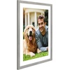 image:imageAmericanflat 8x8 Picture Frame  Matted to 5x5  Engineered Wood  White  Shatterresistant glass wall or tabletop display with included easel sawtooth hangers included secure turntab backingGrey Wood