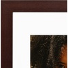 image:imageAmericanflat 8x8 Picture Frame  Matted to 5x5  Engineered Wood  White  Shatterresistant glass wall or tabletop display with included easel sawtooth hangers included secure turntab backingMahogany