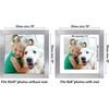 image:imageAmericanflat 8x8 Picture Frame  Matted to 5x5  Engineered Wood  White  Shatterresistant glass wall or tabletop display with included easel sawtooth hangers included secure turntab backingSilver