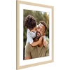 image:imageAmericanflat 8x8 Picture Frame  Matted to 5x5  Engineered Wood  White  Shatterresistant glass wall or tabletop display with included easel sawtooth hangers included secure turntab backingNatural Oak