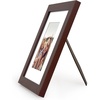 image:imageAmericanflat 8x8 Picture Frame  Matted to 5x5  Engineered Wood  White  Shatterresistant glass wall or tabletop display with included easel sawtooth hangers included secure turntab backingMahogany