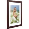 image:imageAmericanflat 8x8 Picture Frame  Matted to 5x5  Engineered Wood  White  Shatterresistant glass wall or tabletop display with included easel sawtooth hangers included secure turntab backingMahogany