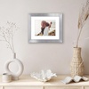 image:imageAmericanflat 8x8 Picture Frame  Matted to 5x5  Engineered Wood  White  Shatterresistant glass wall or tabletop display with included easel sawtooth hangers included secure turntab backingSilver