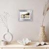 image:imageAmericanflat 8x8 Picture Frame  Matted to 5x5  Engineered Wood  White  Shatterresistant glass wall or tabletop display with included easel sawtooth hangers included secure turntab backingSilver