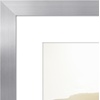 image:imageAmericanflat 8x8 Picture Frame  Matted to 5x5  Engineered Wood  White  Shatterresistant glass wall or tabletop display with included easel sawtooth hangers included secure turntab backingSilver
