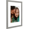 image:imageAmericanflat 8x8 Picture Frame  Matted to 5x5  Engineered Wood  White  Shatterresistant glass wall or tabletop display with included easel sawtooth hangers included secure turntab backingGrey Wood