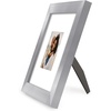 image:imageAmericanflat 8x8 Picture Frame  Matted to 5x5  Engineered Wood  White  Shatterresistant glass wall or tabletop display with included easel sawtooth hangers included secure turntab backingSilver