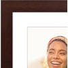 image:imageAmericanflat 8x8 Picture Frame  Matted to 5x5  Engineered Wood  White  Shatterresistant glass wall or tabletop display with included easel sawtooth hangers included secure turntab backingMahogany