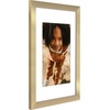 image:imageAmericanflat 8x8 Picture Frame  Matted to 5x5  Engineered Wood  White  Shatterresistant glass wall or tabletop display with included easel sawtooth hangers included secure turntab backingGold