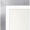 image:imageAmericanflat 8x8 Picture Frame  Matted to 5x5  Engineered Wood  White  Shatterresistant glass wall or tabletop display with included easel sawtooth hangers included secure turntab backingSilver