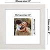 image:imageAmericanflat 8x8 Picture Frame  Matted to 5x5  Engineered Wood  White  Shatterresistant glass wall or tabletop display with included easel sawtooth hangers included secure turntab backingWhite