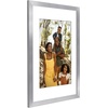 image:imageAmericanflat 8x8 Picture Frame  Matted to 5x5  Engineered Wood  White  Shatterresistant glass wall or tabletop display with included easel sawtooth hangers included secure turntab backingSilver