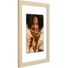 image:imageAmericanflat 8x8 Picture Frame  Matted to 5x5  Engineered Wood  White  Shatterresistant glass wall or tabletop display with included easel sawtooth hangers included secure turntab backingNatural Oak