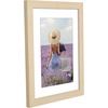 image:imageAmericanflat 8x8 Picture Frame  Matted to 5x5  Engineered Wood  White  Shatterresistant glass wall or tabletop display with included easel sawtooth hangers included secure turntab backingNatural Oak