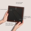 image:imageAmericanflat 8x8 Picture Frame  Matted to 5x5  Engineered Wood  White  Shatterresistant glass wall or tabletop display with included easel sawtooth hangers included secure turntab backingMahogany