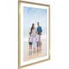 image:imageAmericanflat 8x8 Picture Frame  Matted to 5x5  Engineered Wood  White  Shatterresistant glass wall or tabletop display with included easel sawtooth hangers included secure turntab backingGold