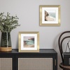 image:imageAmericanflat 8x8 Picture Frame  Matted to 5x5  Engineered Wood  White  Shatterresistant glass wall or tabletop display with included easel sawtooth hangers included secure turntab backingGold