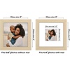 image:imageAmericanflat 8x8 Picture Frame  Matted to 5x5  Engineered Wood  White  Shatterresistant glass wall or tabletop display with included easel sawtooth hangers included secure turntab backingNatural Oak