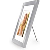 image:imageAmericanflat 8x8 Picture Frame  Matted to 5x5  Engineered Wood  White  Shatterresistant glass wall or tabletop display with included easel sawtooth hangers included secure turntab backingSilver