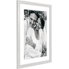 image:imageAmericanflat 8x8 Picture Frame  Matted to 5x5  Engineered Wood  White  Shatterresistant glass wall or tabletop display with included easel sawtooth hangers included secure turntab backingWhite