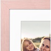 image:imageAmericanflat 8x8 Picture Frame  Matted to 5x5  Engineered Wood  White  Shatterresistant glass wall or tabletop display with included easel sawtooth hangers included secure turntab backingPink