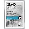 image:imageAmericanflat 8x8 Picture Frame  Matted to 5x5  Engineered Wood  White  Shatterresistant glass wall or tabletop display with included easel sawtooth hangers included secure turntab backingSilver