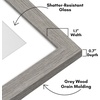 image:imageAmericanflat 8x8 Picture Frame  Matted to 5x5  Engineered Wood  White  Shatterresistant glass wall or tabletop display with included easel sawtooth hangers included secure turntab backingGrey Wood